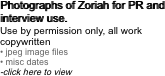 Photographs of Zoriah for PR